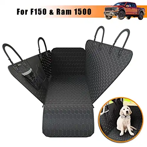 Meginc Truck Dog Seat Cover for F150 and Ram 1500 Back Seat with Mesh Window