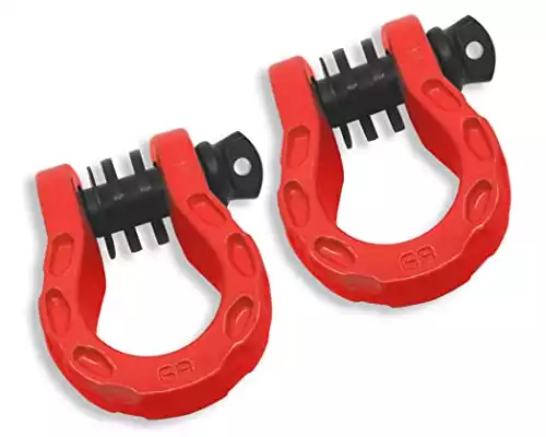 GearAmerica Mega D Ring Shackles – 68,000 lbs Capacity, Stronger Than 3/4" D Rings –Tow Shackle, 7/8" Pin & Washers – Securely Connect Tow Strap or Winch Rope for Off-Road Recovery...